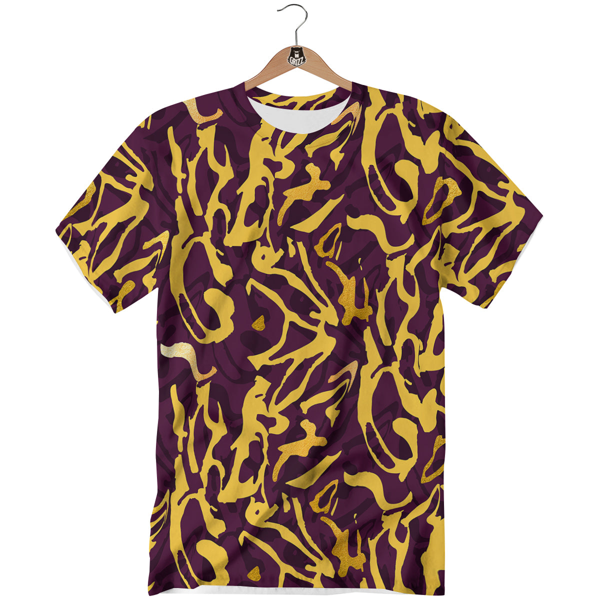 Leopard Yellow And Purple Print Pattern T-Shirt-grizzshop