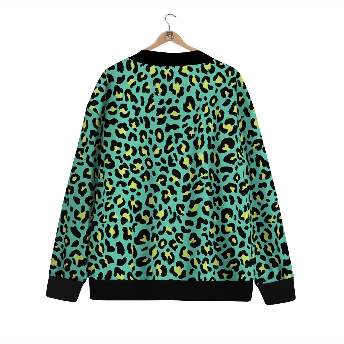 Leopard Yellow And Teal Print Pattern Cardigan-grizzshop