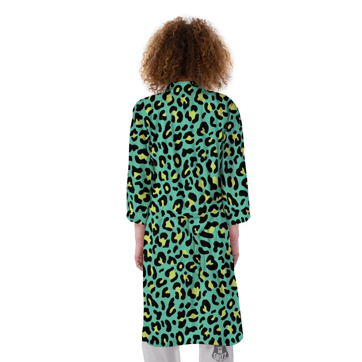 Leopard Yellow And Teal Print Pattern Kimono-grizzshop