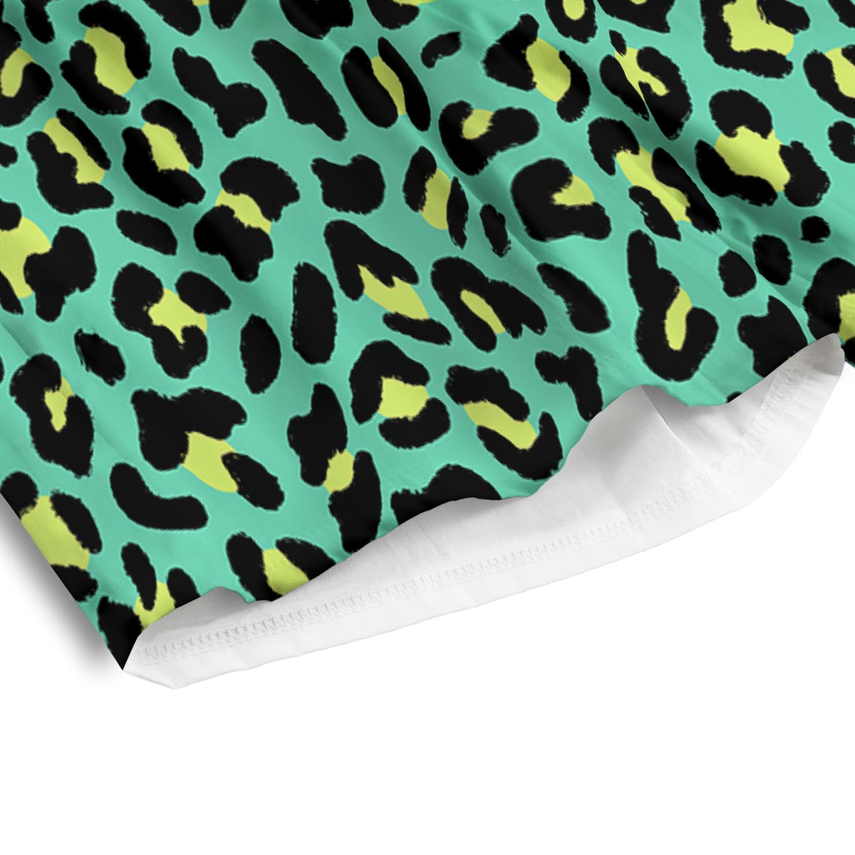 Leopard Yellow And Teal Print Pattern Men's Athletic Shorts
