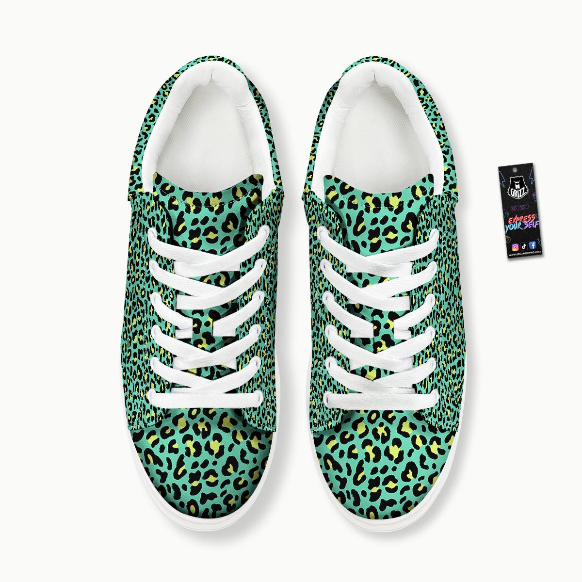 Leopard Yellow And Teal Print Pattern Platform Shoes-grizzshop