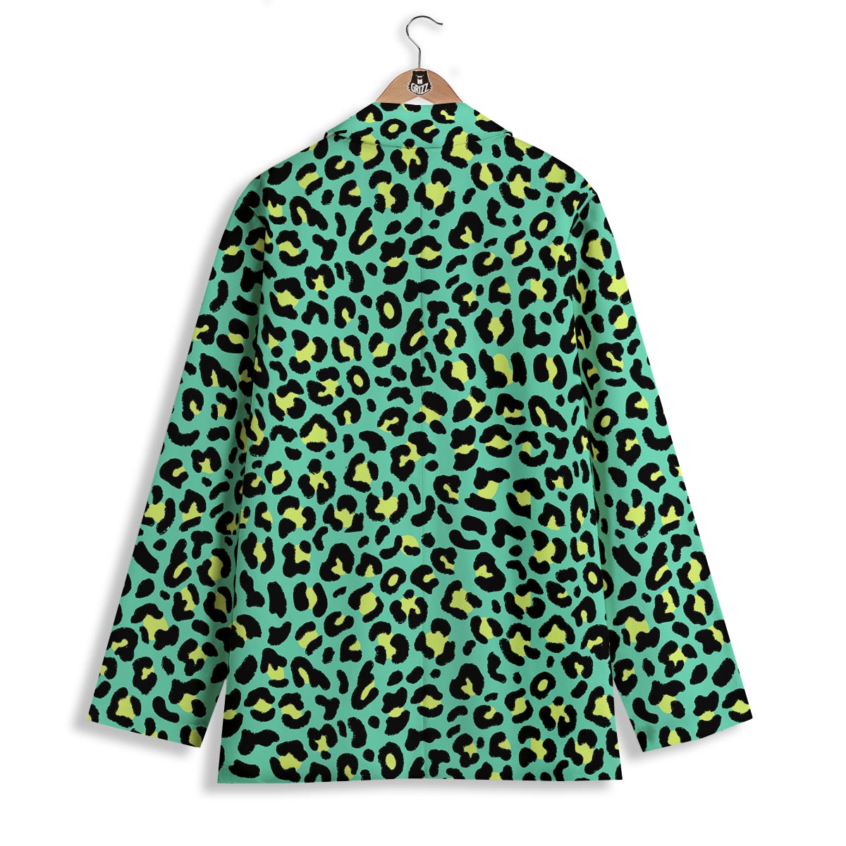 Leopard Yellow And Teal Print Pattern Women's Blazer-grizzshop