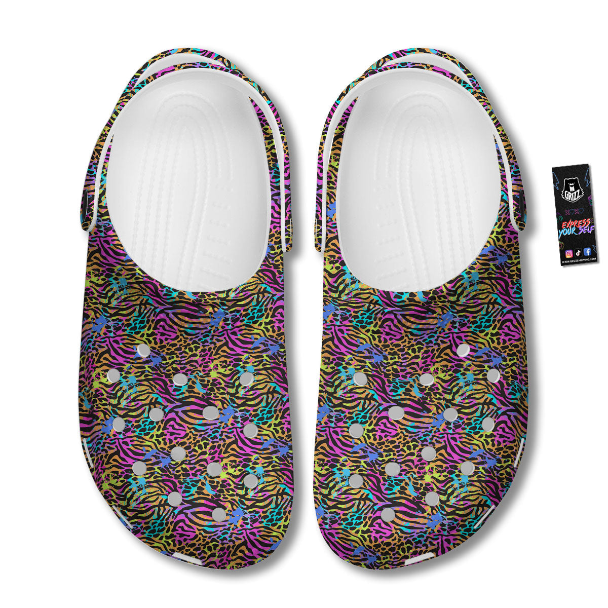 Leopard Zebra Colorful Print Pattern Clog-grizzshop