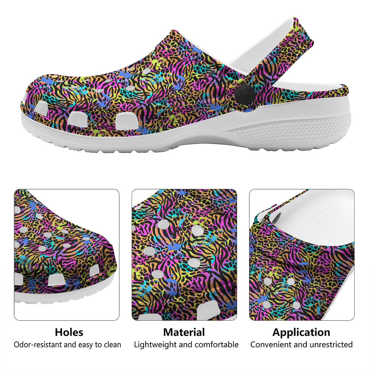 Leopard Zebra Colorful Print Pattern Clog-grizzshop