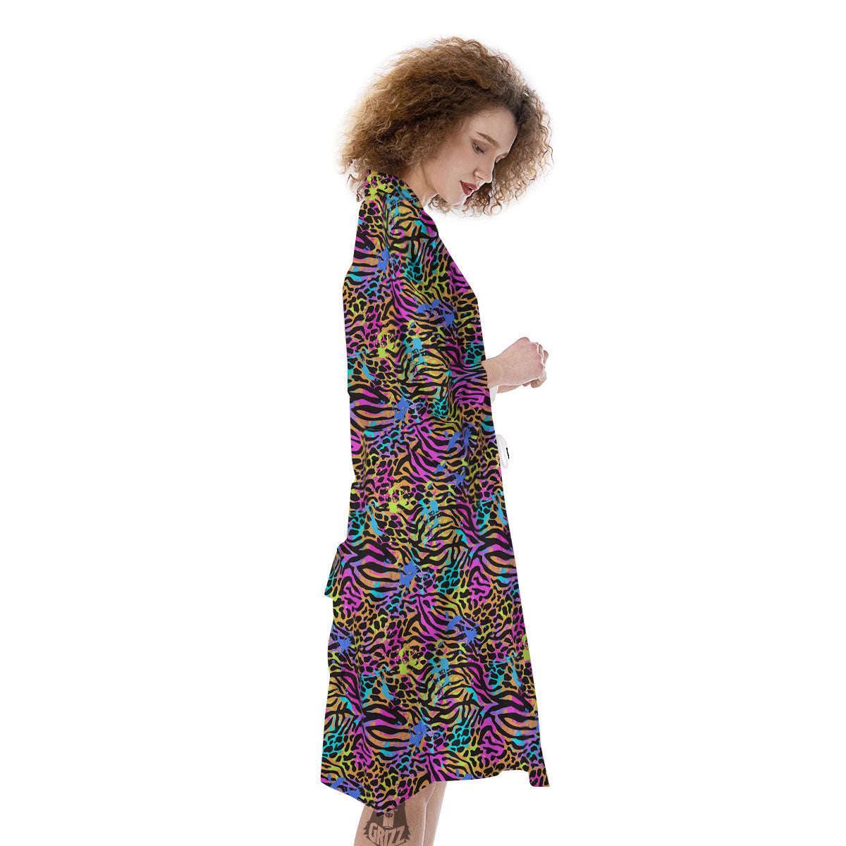 Leopard Zebra Colorful Print Pattern Kimono-grizzshop