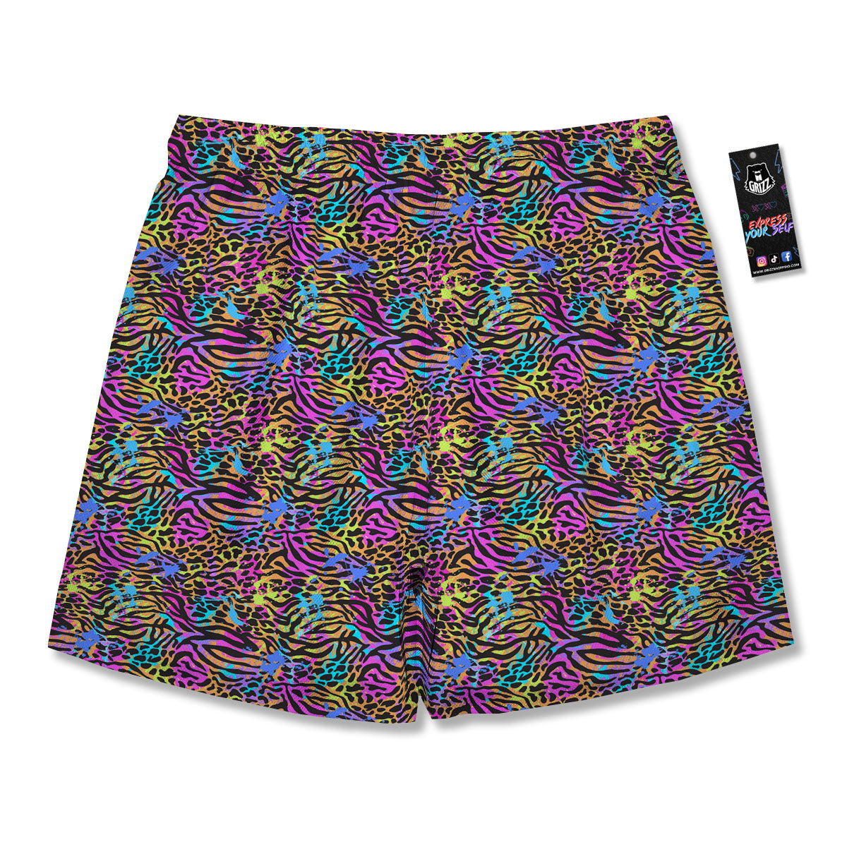 Leopard Zebra Colorful Print Pattern Men's Running Shorts-grizzshop