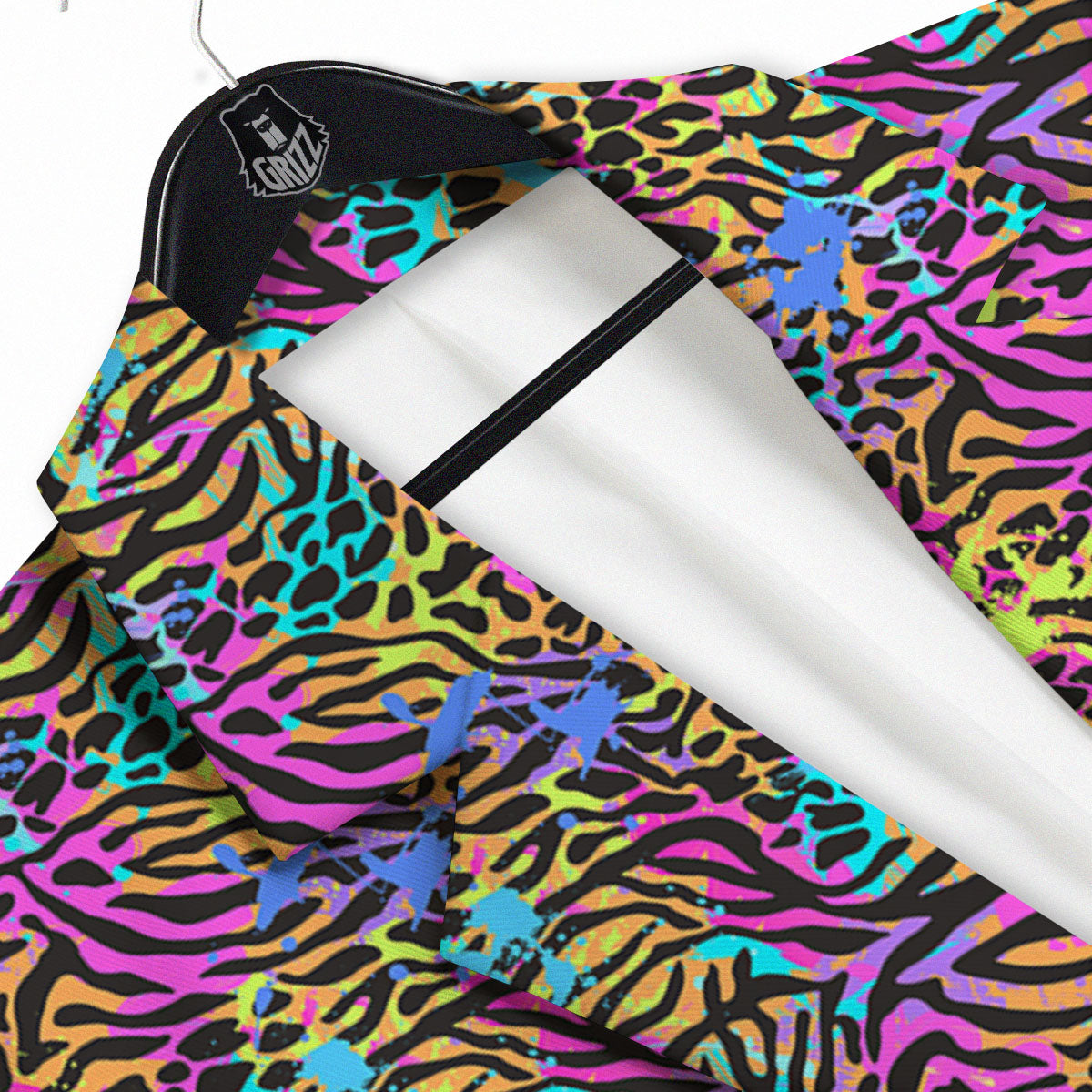 Leopard Zebra Colorful Print Pattern Men's Sport Coat-grizzshop
