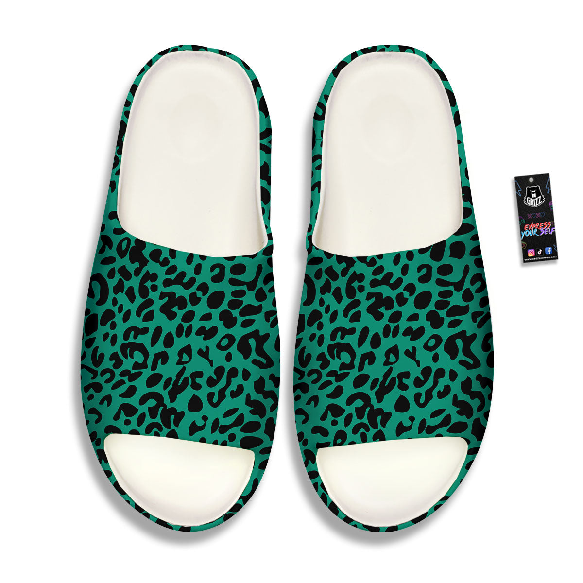 Leopard Green Print Sandals-grizzshop