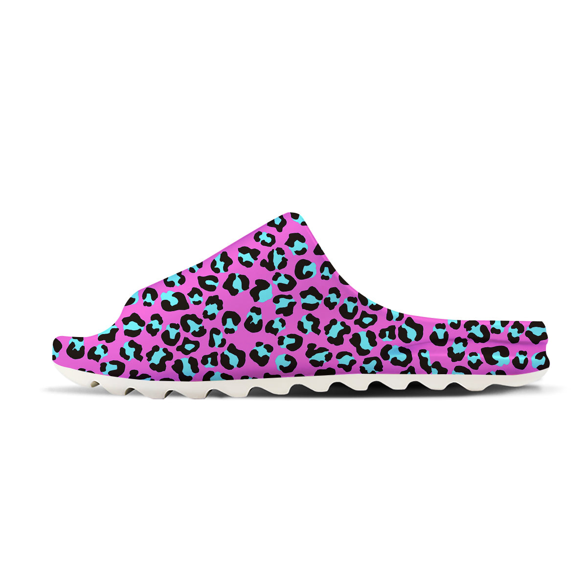 Leopard Pink And Turquoise Print Pattern Sandals-grizzshop