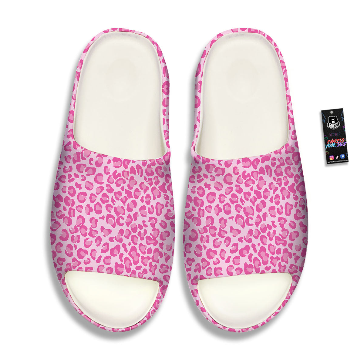 Leopard Pink Print Pattern Sandals-grizzshop