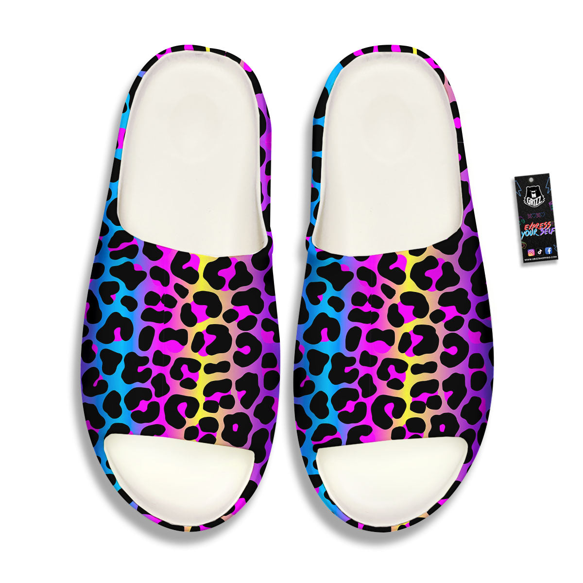 Leopard Rainbow Print Pattern Sandals-grizzshop