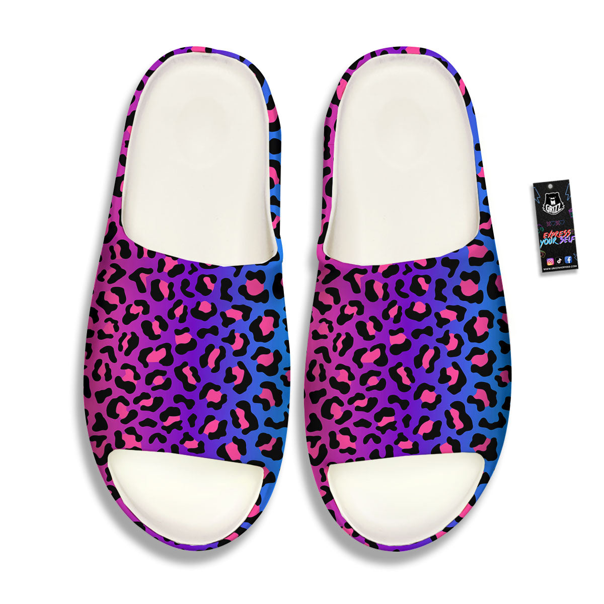 Leopard Rainbow Print Sandals-grizzshop