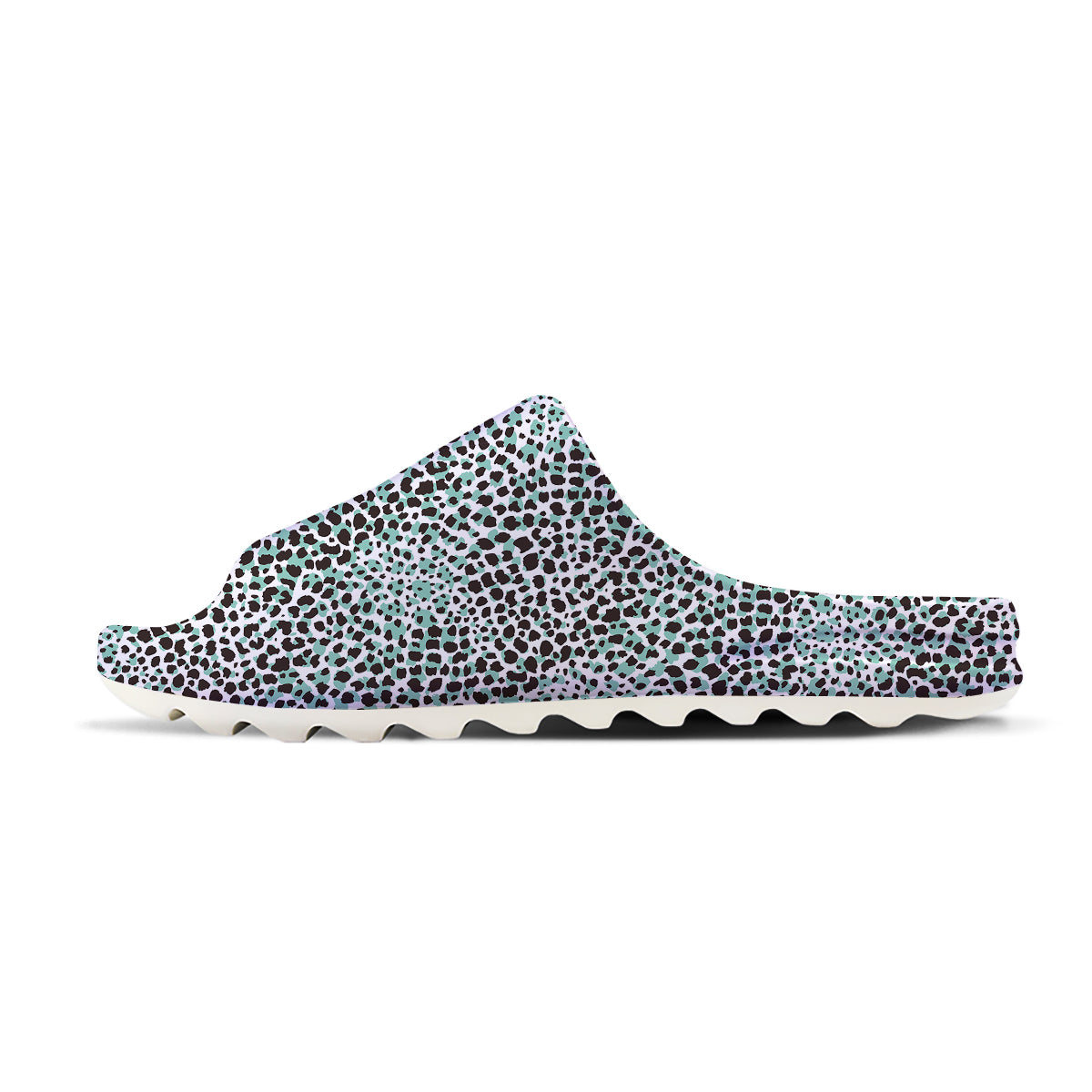 Leopard Teal And White Print Pattern Sandals-grizzshop
