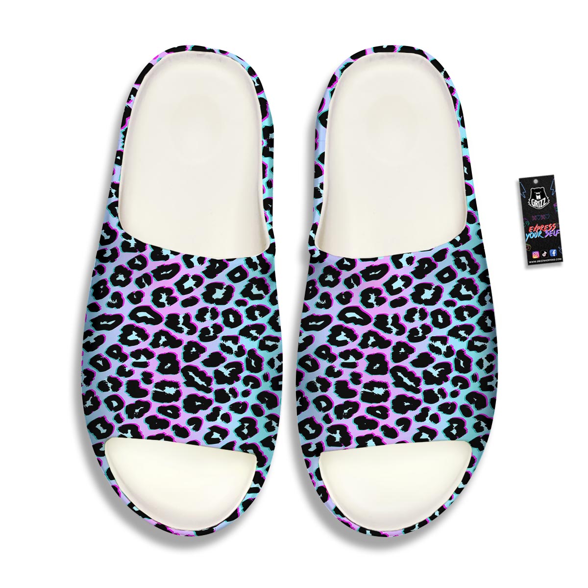 Leopard Trippy Psychedelic Print Pattern Sandals-grizzshop