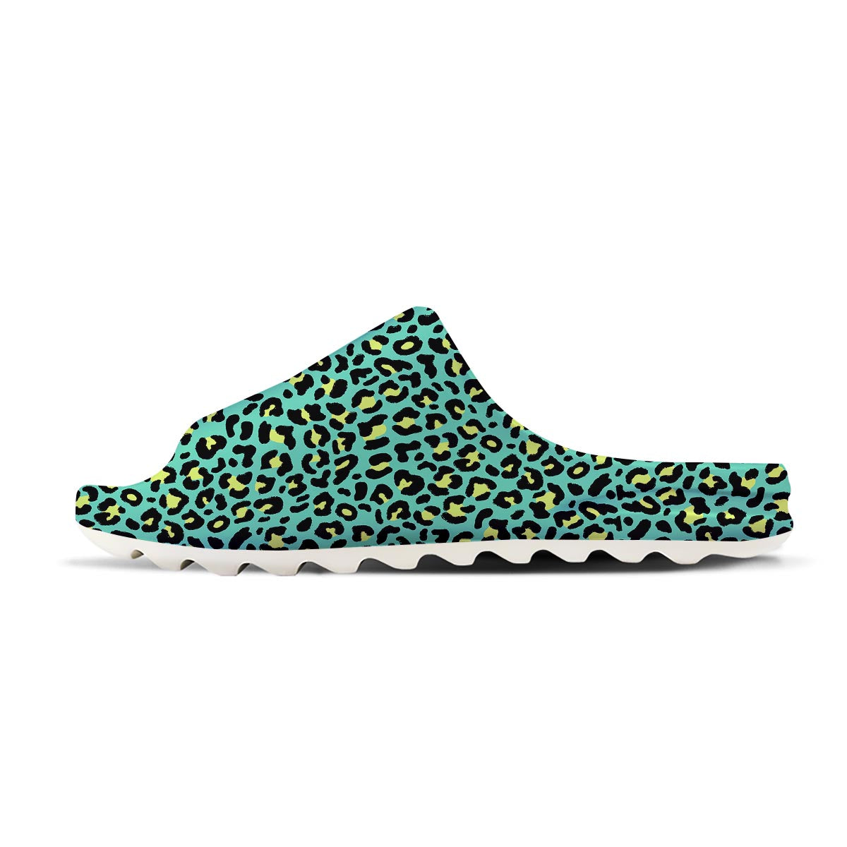 Leopard Yellow And Teal Print Pattern Sandals-grizzshop