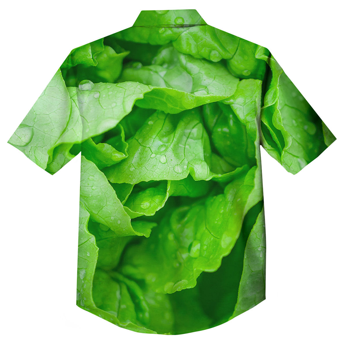 Lettuce Fresh Leaves Print Button Up Shirt-grizzshop