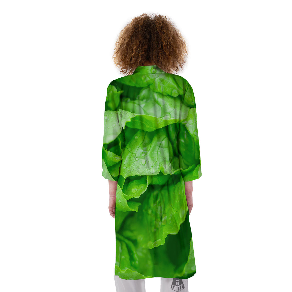 Lettuce Fresh Leaves Print Kimono-grizzshop