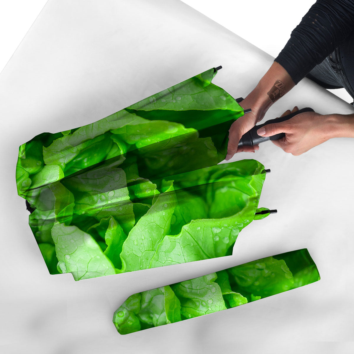 Lettuce Fresh Leaves Print Umbrella-grizzshop