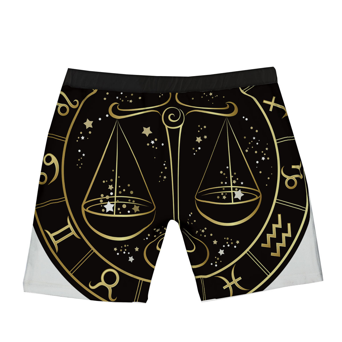 Libra Sign Black And Gold Print Boxer Briefs-grizzshop