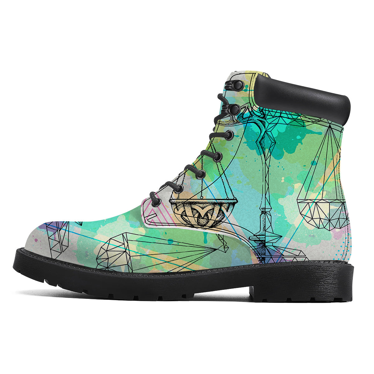 Libra Sign Colorful Print Boots-grizzshop