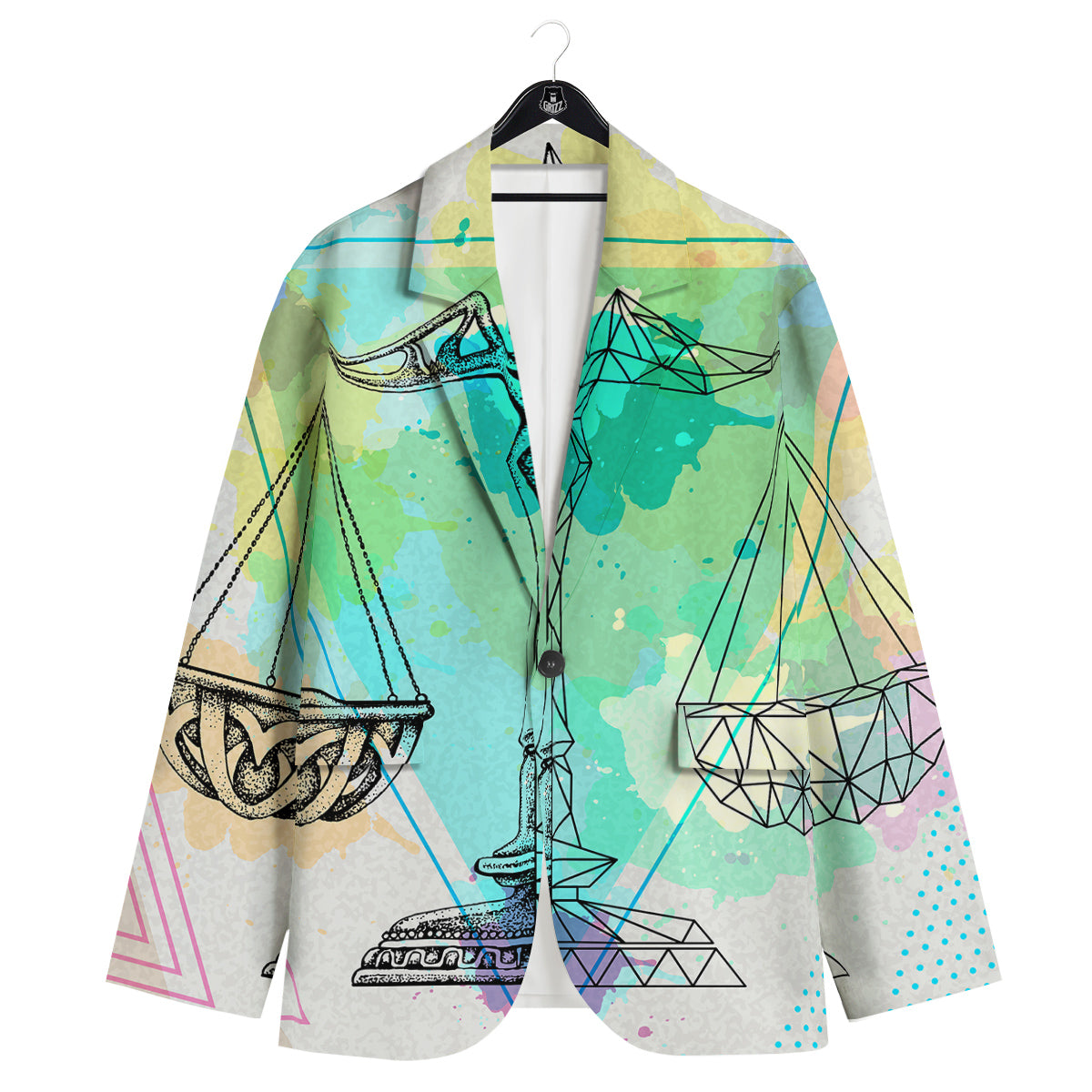 Libra Sign Colorful Print Men's Sport Coat-grizzshop
