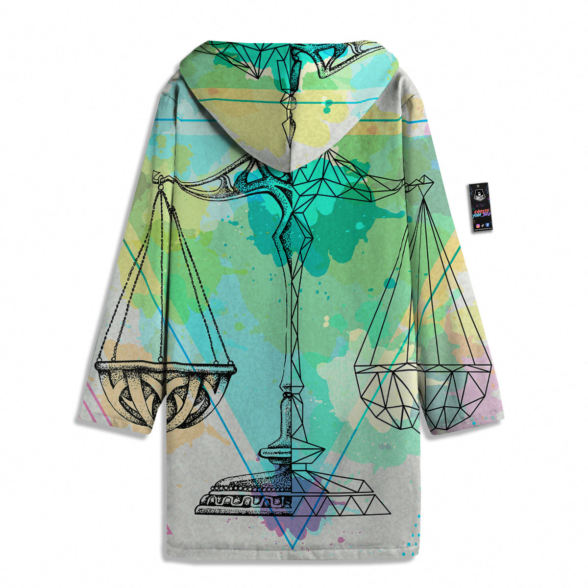 Libra Sign Colorful Print Men's Windbreaker Jacket-grizzshop