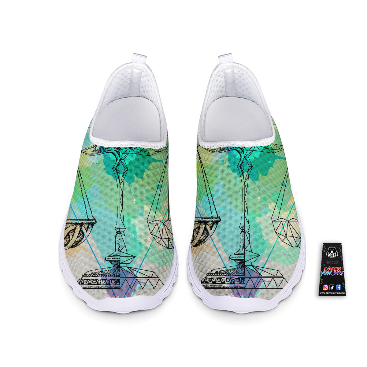 Libra Sign Colorful Print Nurse Shoes-grizzshop