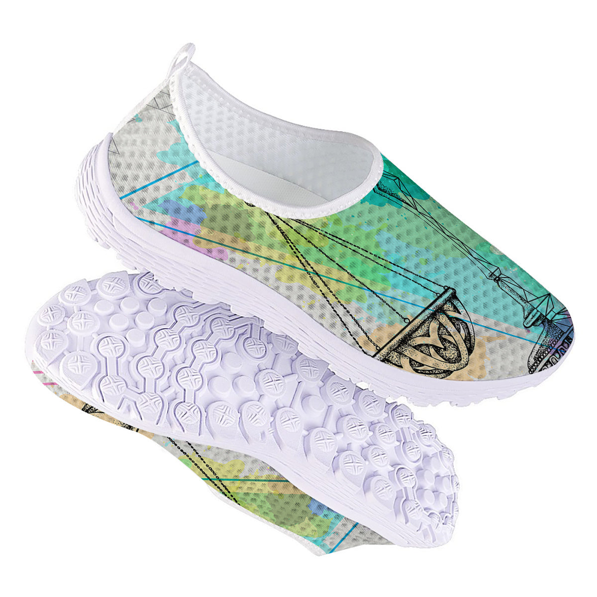 Libra Sign Colorful Print Nurse Shoes-grizzshop