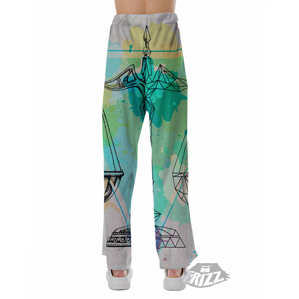 Libra Sign Colorful Print Pajama Pants-grizzshop