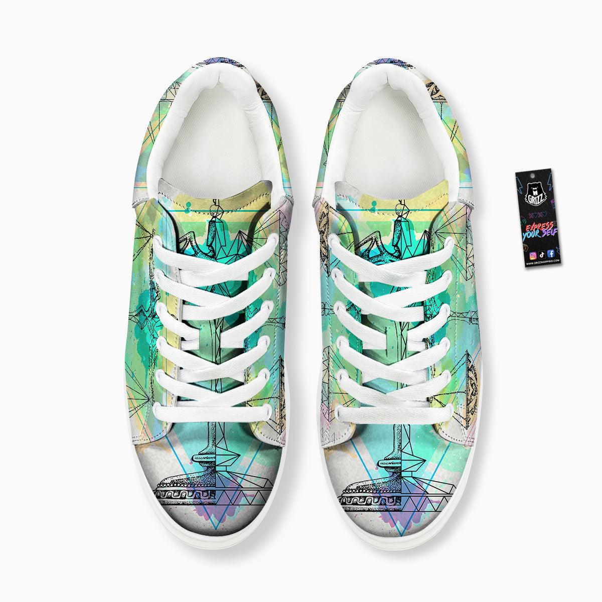 Libra Sign Colorful Print Platform Shoes-grizzshop
