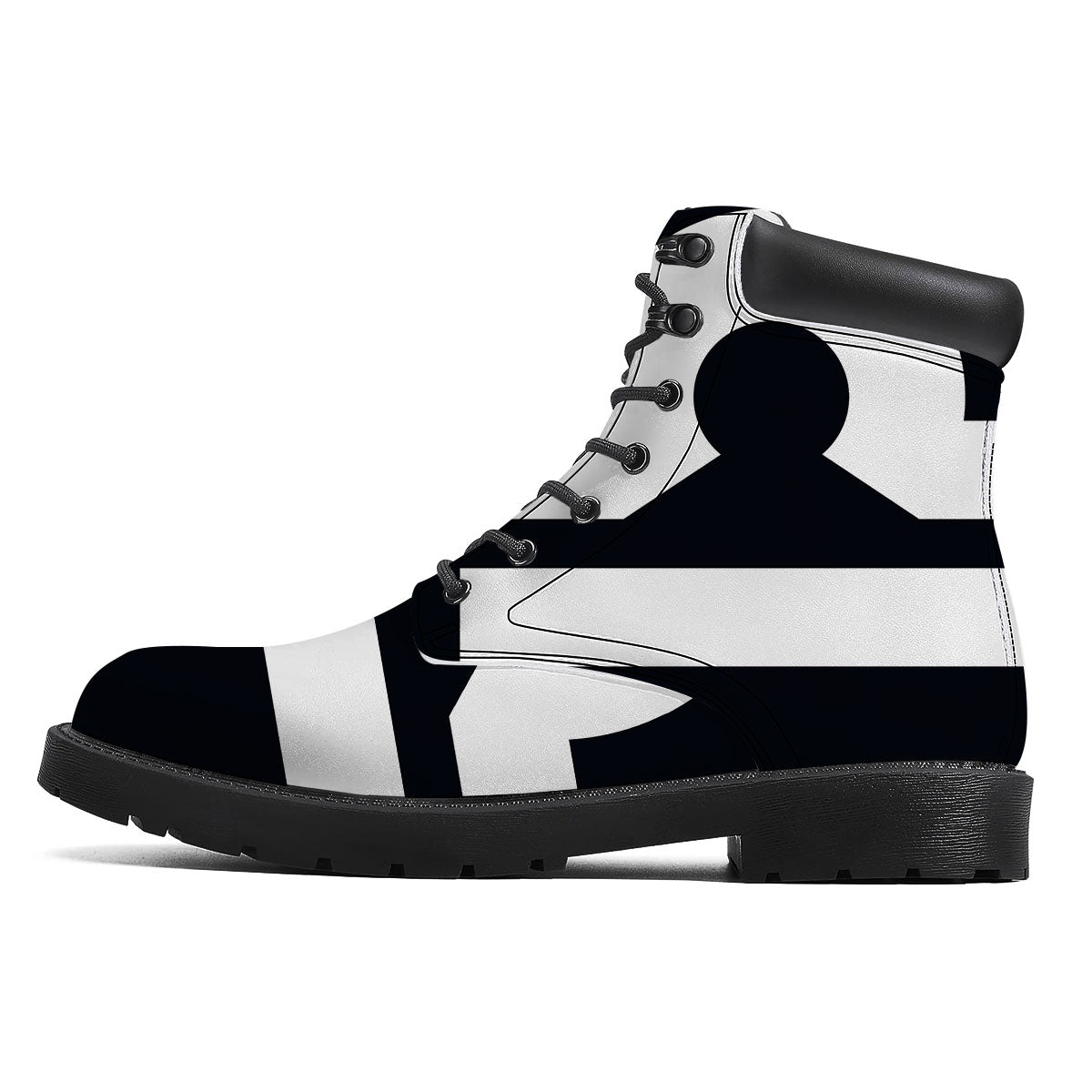 Libra Sign White And Black Print Boots-grizzshop