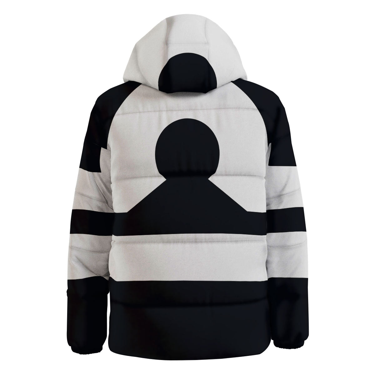 Libra Sign White And Black Print Down Jacket-grizzshop
