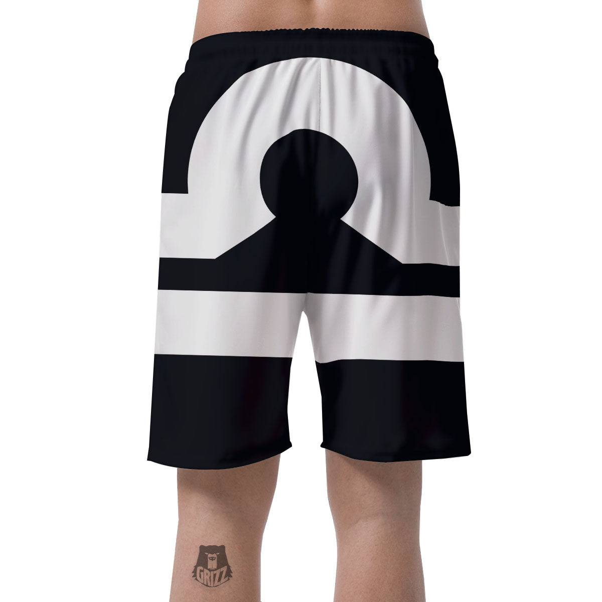 Libra Sign White And Black Print Men's Shorts-grizzshop