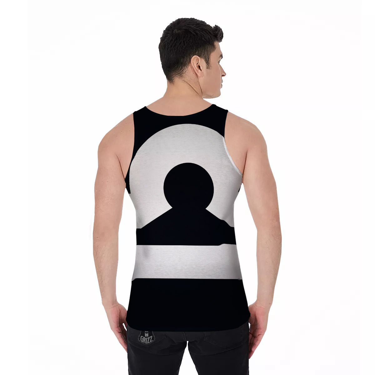 Libra Sign White And Black Print Men's Tank Top-grizzshop