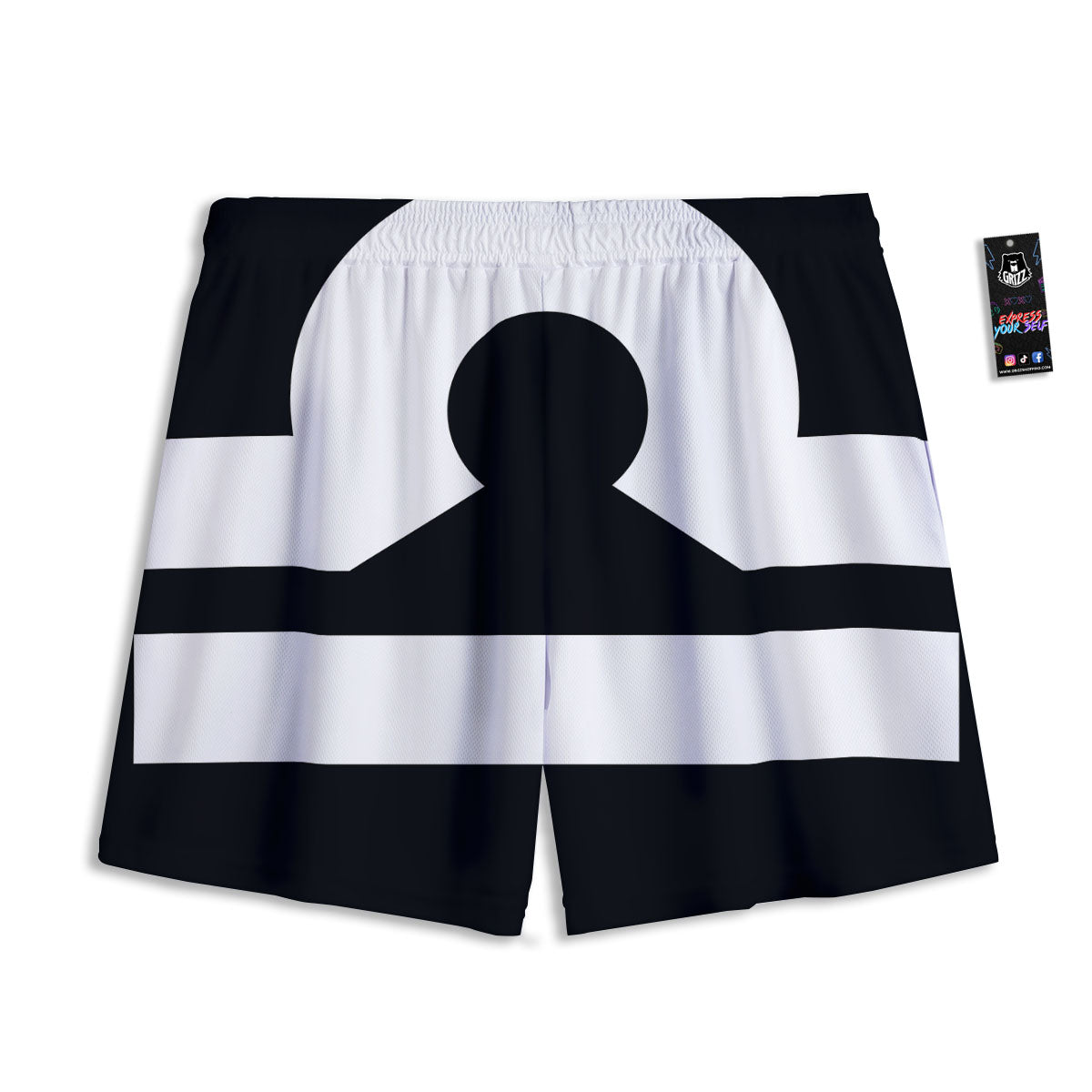 Marble Liquid Grey Gold Print Mesh Shorts