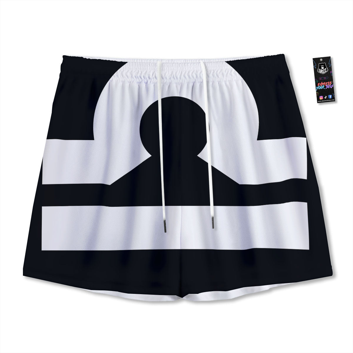 Marble Liquid Grey Gold Print Mesh Shorts