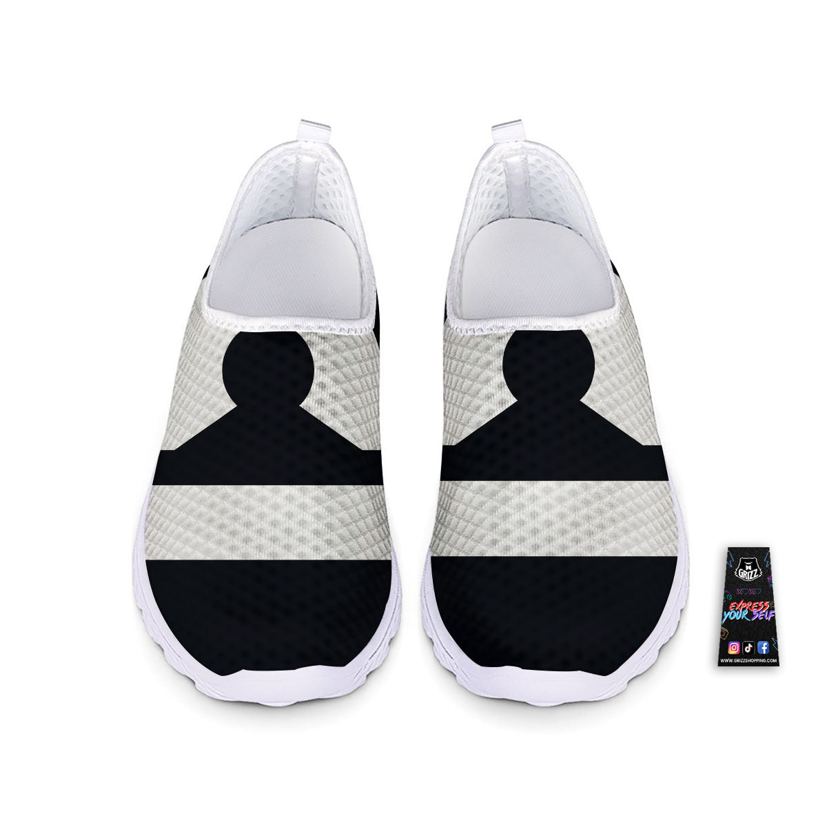 Libra Sign White And Black Print Nurse Shoes-grizzshop