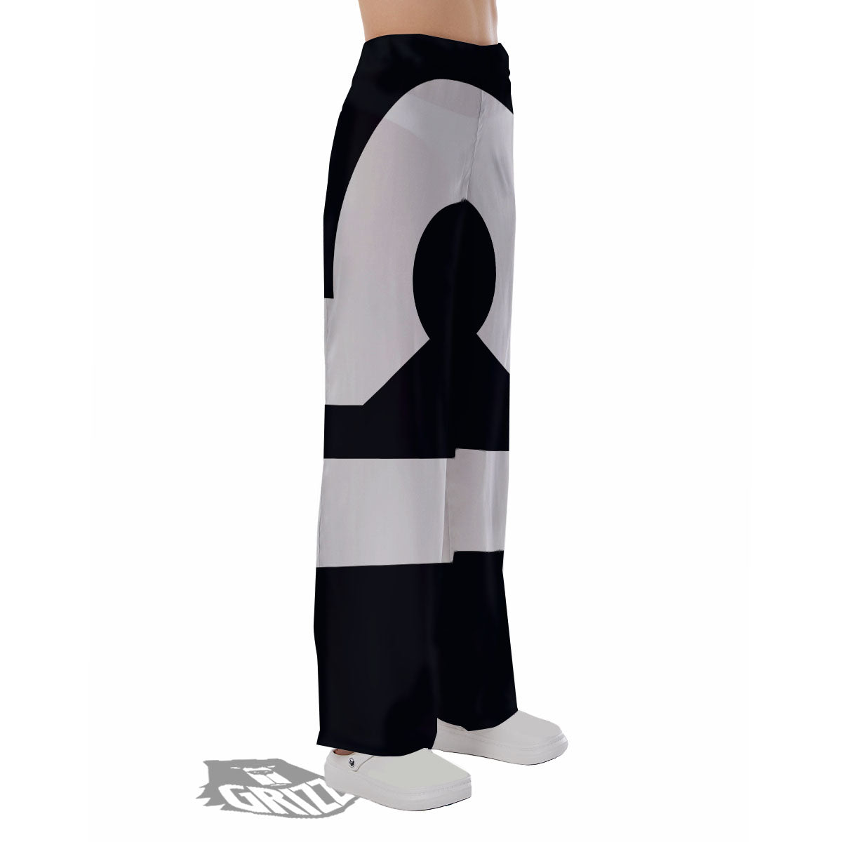 Libra Sign White And Black Print Pajama Pants-grizzshop