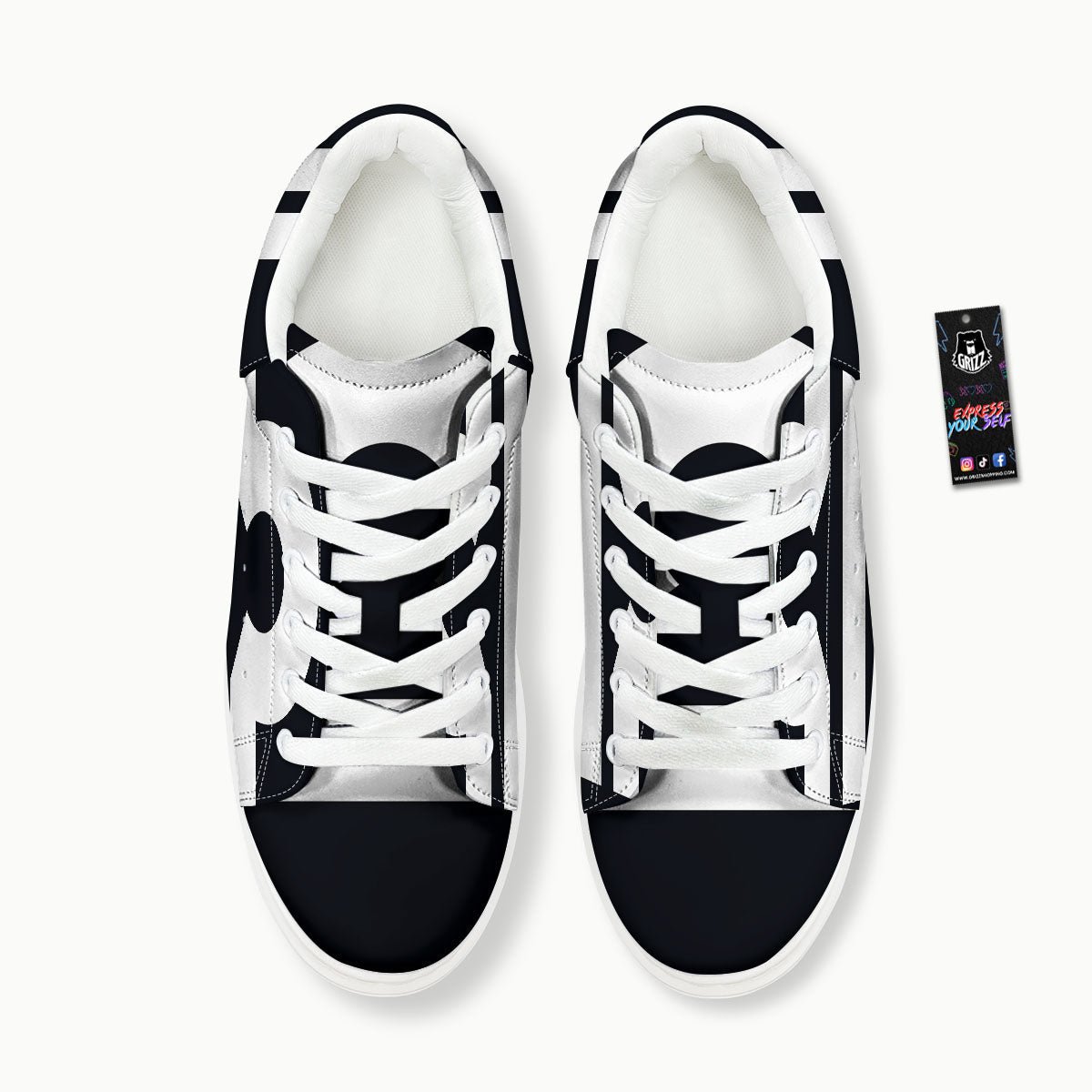 Libra Sign White And Black Print Platform Shoes-grizzshop