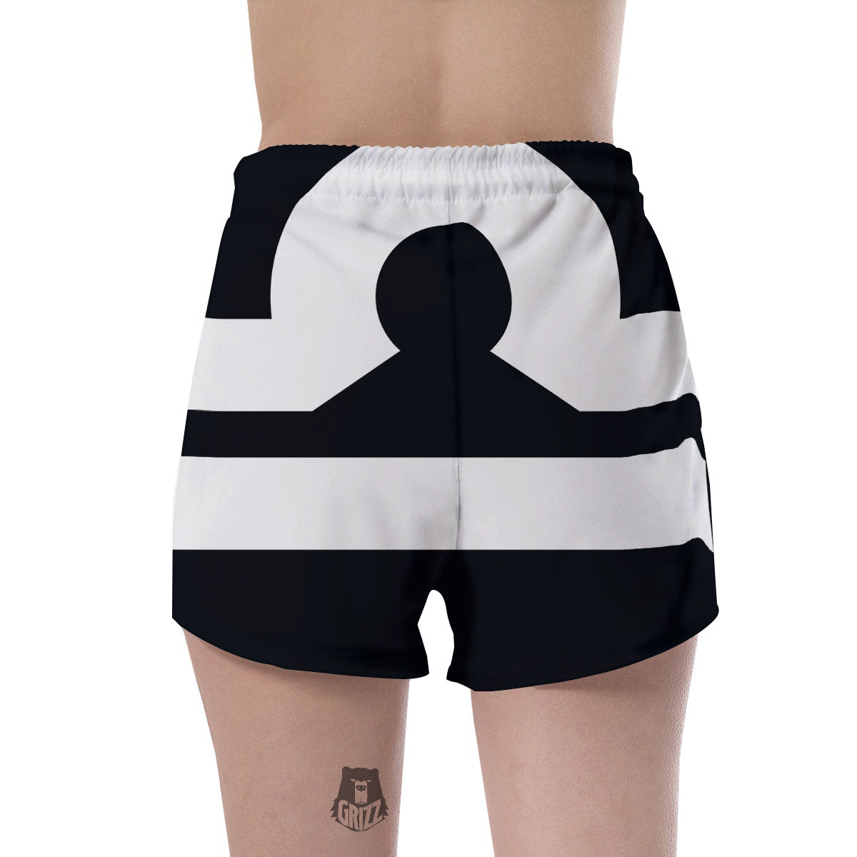 Libra Sign White And Black Print Women's Shorts-grizzshop