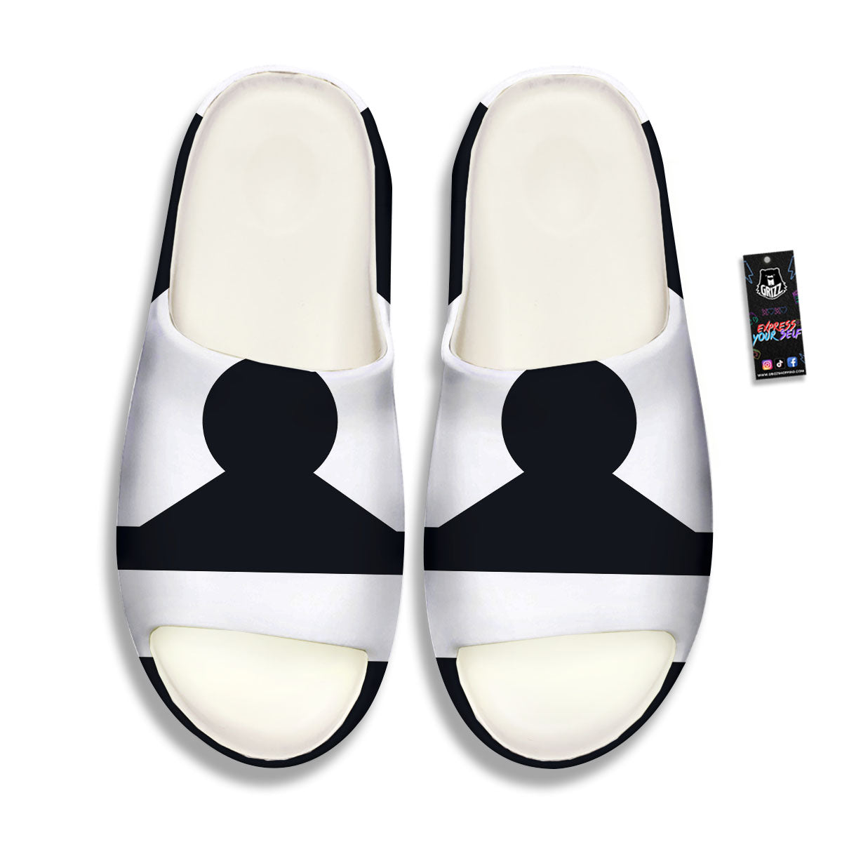 Libra Sign White And Black Print Sandals-grizzshop