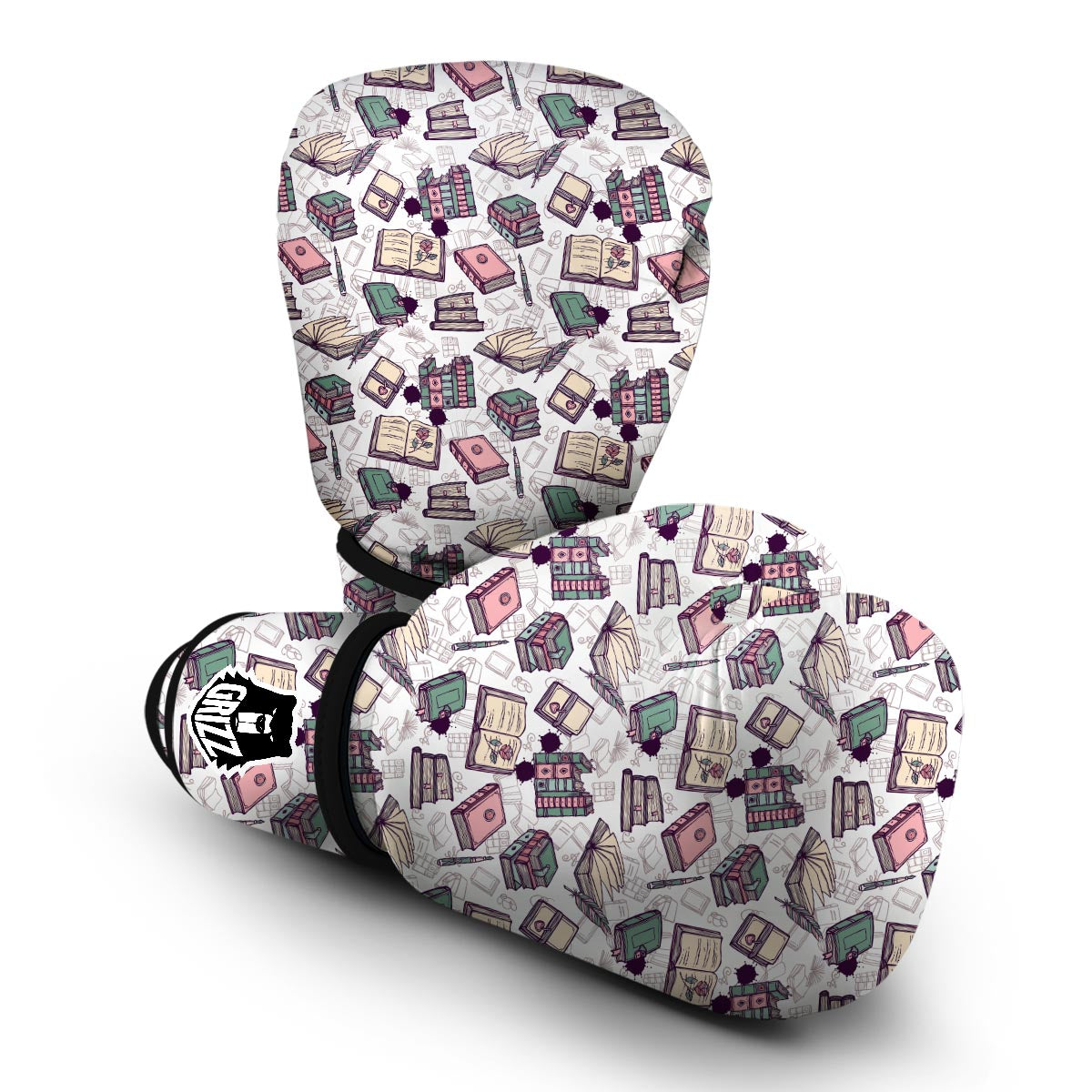 Library Librarian Book Lover Pattern Print Boxing Gloves-grizzshop