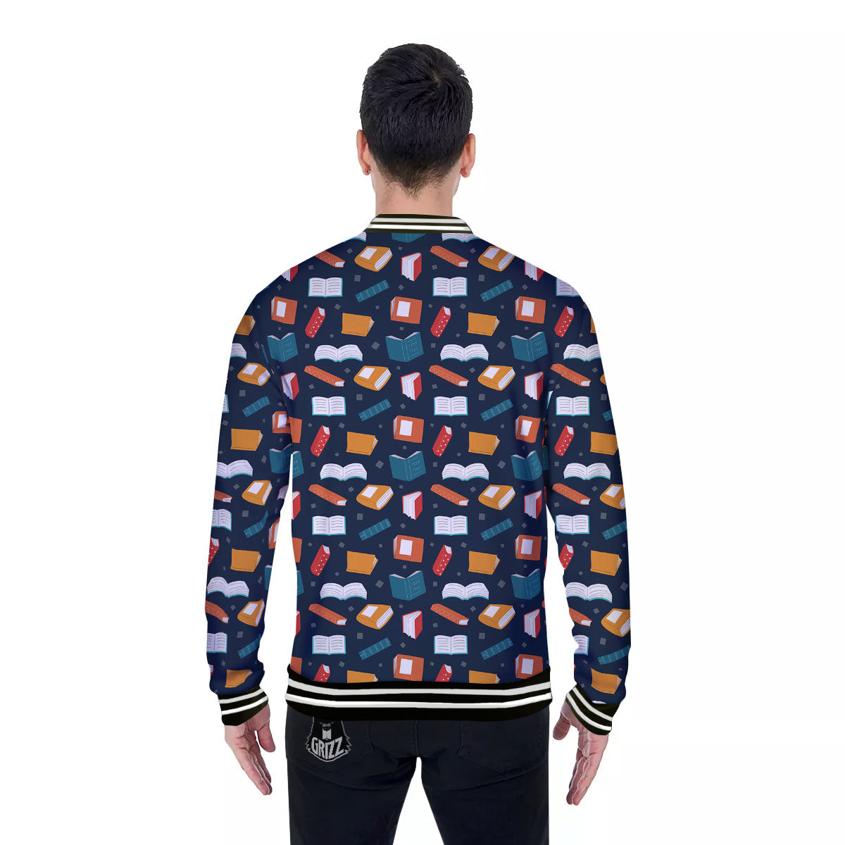 Library Reading Print Pattern Baseball Jacket-grizzshop