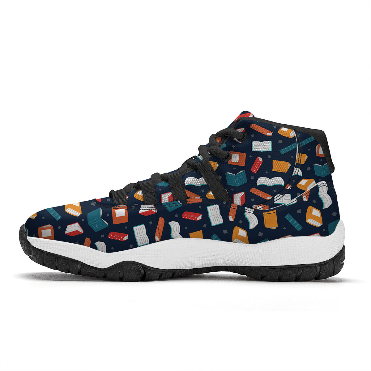 Library Reading Print Pattern Black Bball Shoes-grizzshop