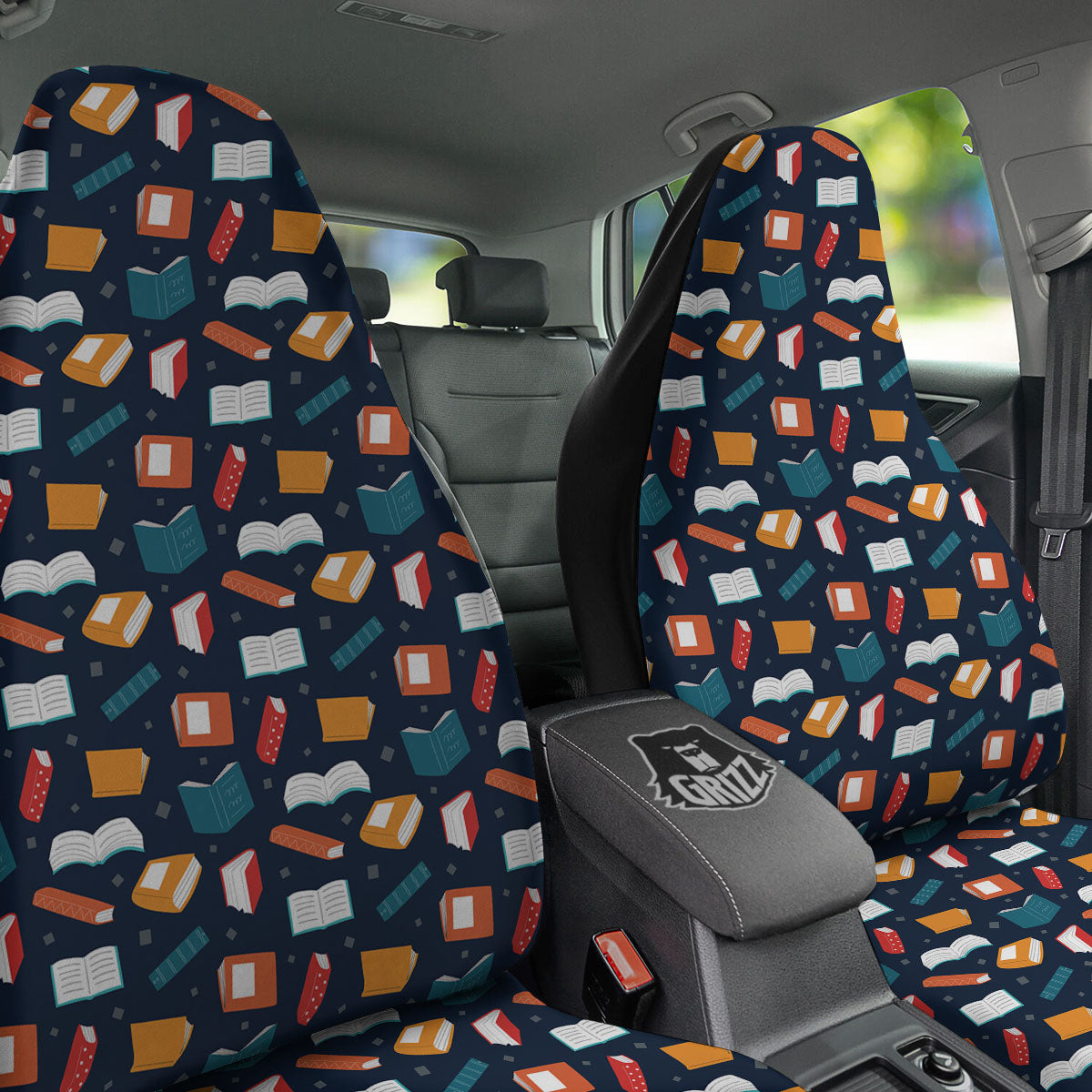Library Reading Print Pattern Car Seat Covers-grizzshop