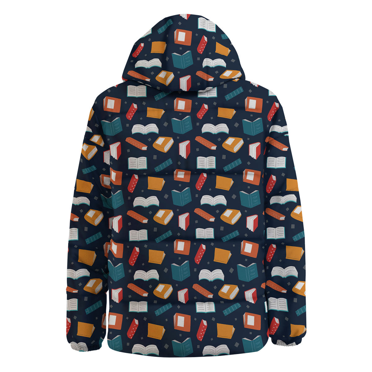 Library Reading Print Pattern Down Jacket-grizzshop