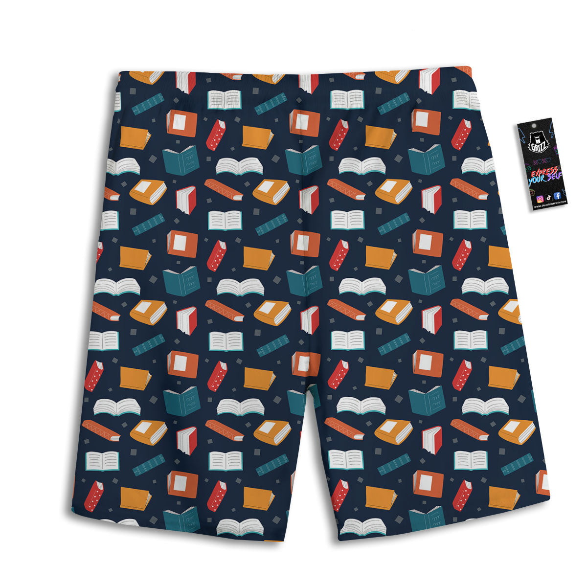 Library Reading Print Pattern Men's Athletic Shorts