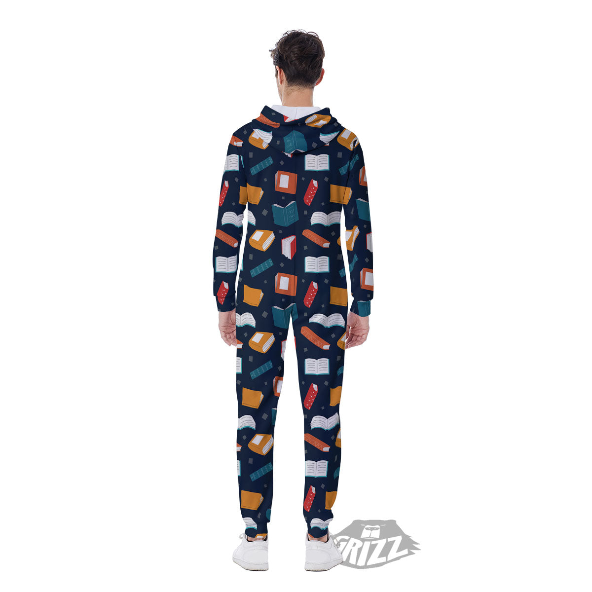 Library Reading Print Pattern Men's Jumpsuit-grizzshop