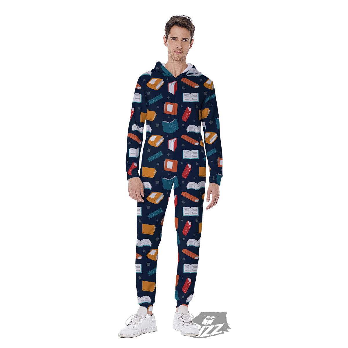 Library Reading Print Pattern Men's Jumpsuit-grizzshop
