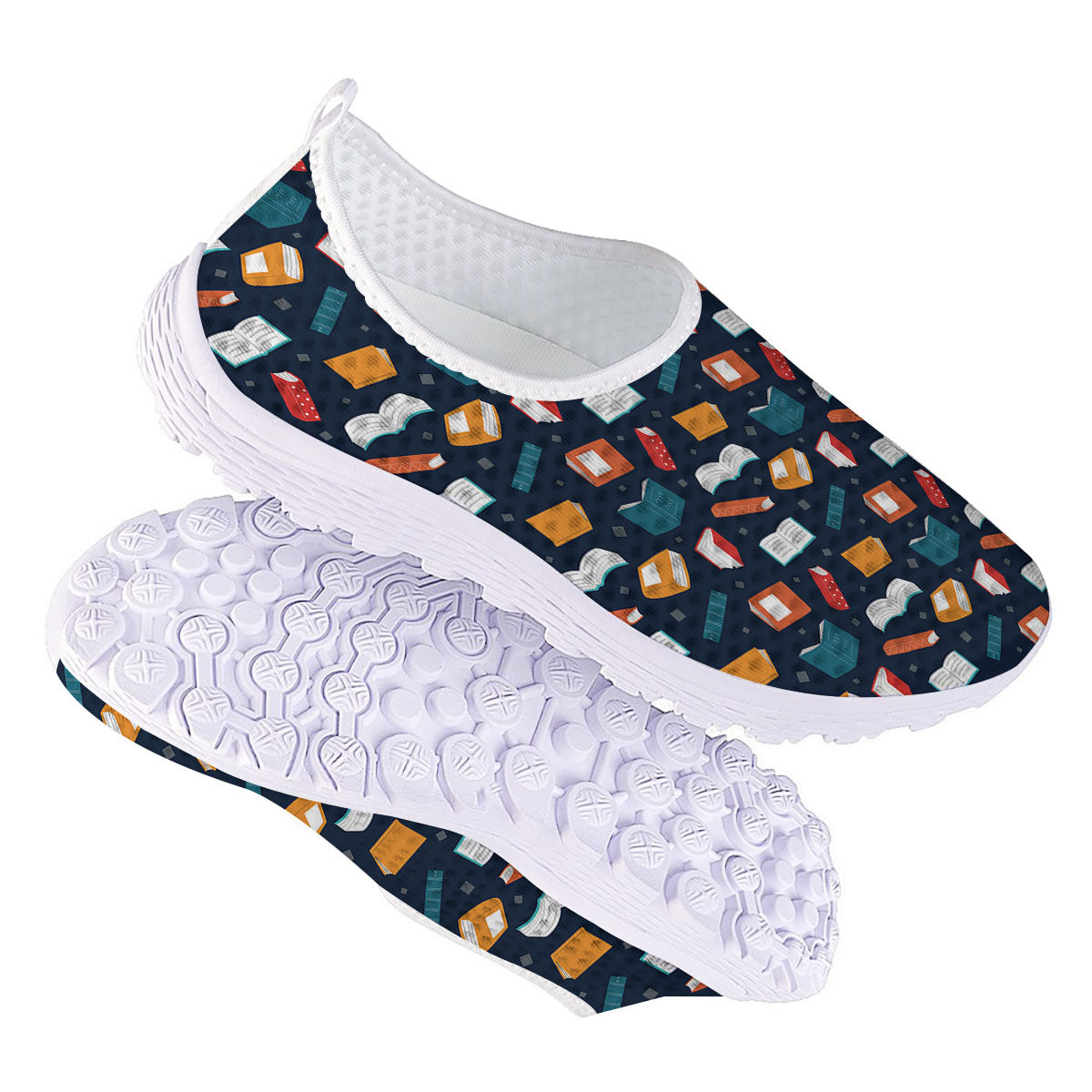 Library Reading Print Pattern Nurse Shoes-grizzshop